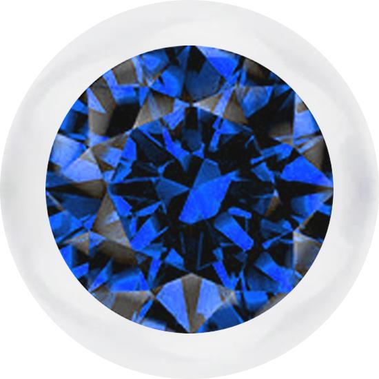 Star Piercing Kugel transparent mit Kristall dunkelblau (Bioflexohne Messing, ohne MessingChirurgenstahl 316L)