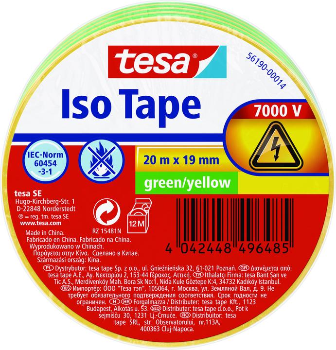 Produktbild tesa Elektro Isolierband, hitzebeständiges Klebeband zum Isolieren, Reparieren & Bündeln (19 mm)