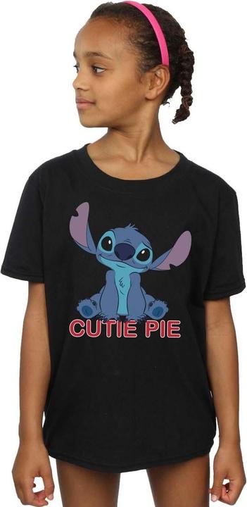Actual product image Disney Girls Lilo And Stitch Stitch Cutie Pie Cotton T-Shirt (140, 146)