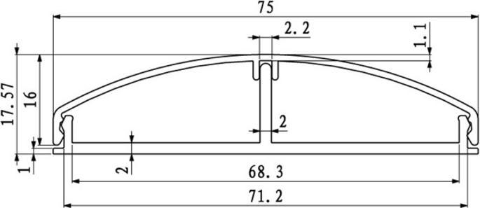 Produktbild Multibrackets Kabelkanal 75x1600, Aluminium, schwarz (Kabelkanal, 160 cm)