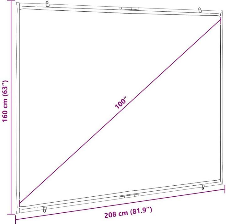 Produktbild VidaXL Beamer Leinwand Wandhängend 100 Zoll 4:3 Projektionswand Leinwand (100", 4:3)