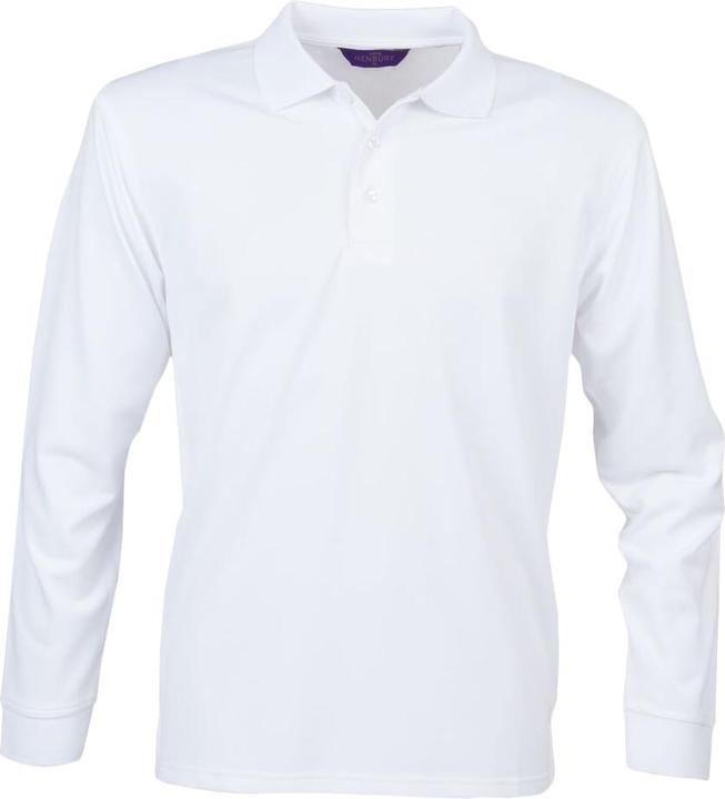 Actual product image Henbury Adults Unisex Long Sleeve Coolplus Piqu Polo Shirt (XS)