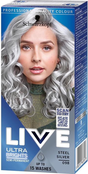 Immagine prodotto Schwarzkopf Live Colore semipermanente 098 Steel Silver (98 Acciaio Argento)