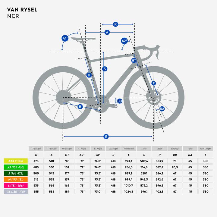 Actual product image Van rysel Road bike - NCR CF 105 12-speed purple (105 cm)