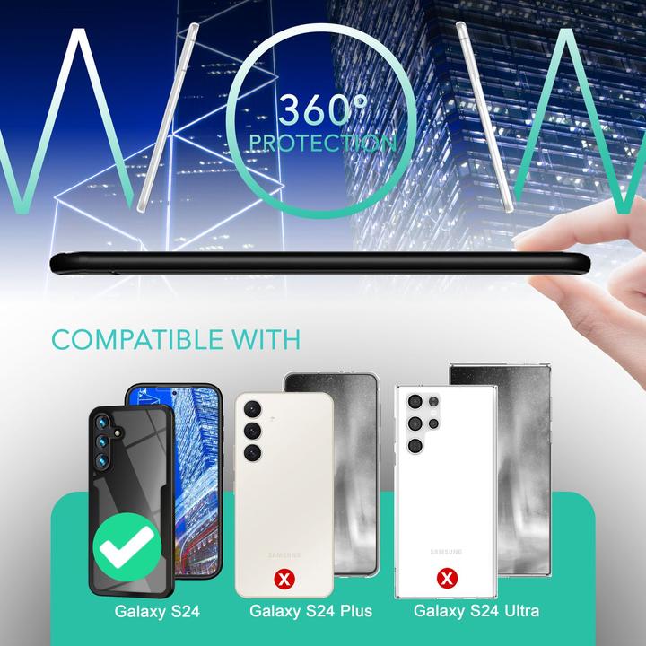 Immagine prodotto Nalia Busta ibrida trasparente a 360 gradi (Samsung Galaxy S24)
