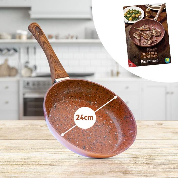 Image du produit Livington Copper & Stone Pan (25 cm, Poêle à frire, Cuivre, Aluminium, Acier)