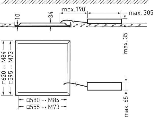 Actual product image Trilux LED Panel M625 2330G3 M84 #7630540 (3400 lm)