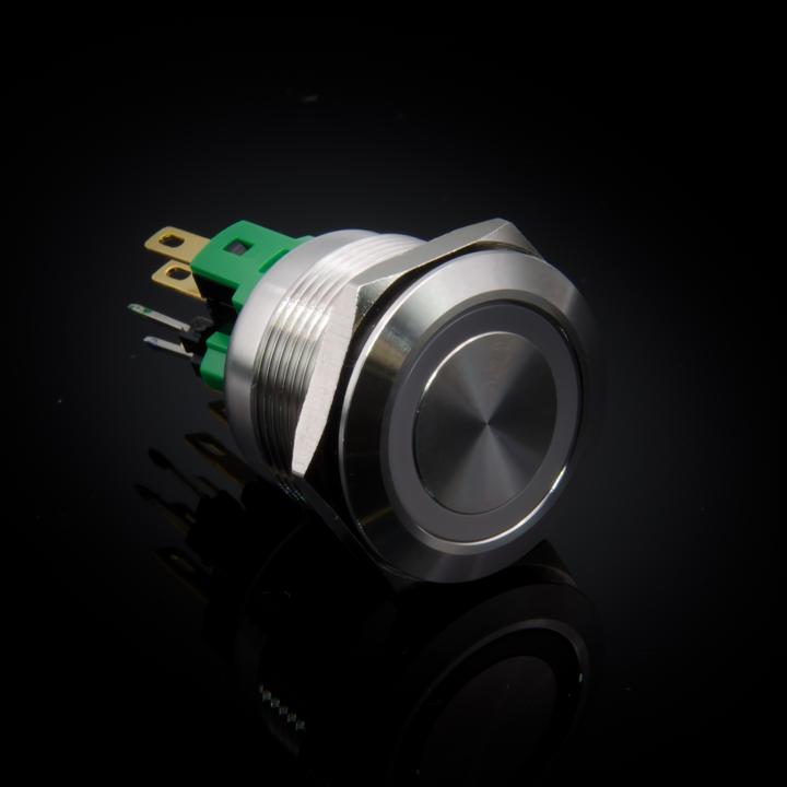 Produktbild Purecrea 22mm Drucktaster mit RGB Beleuchtung 5V - Edelstahl