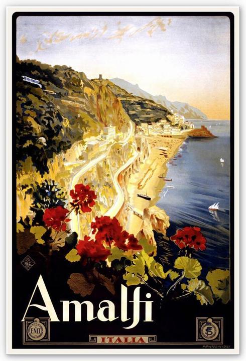 Immagine prodotto Trenddeko Viaggio d'epoca - Amalfi (30 x 45 cm)