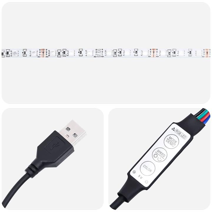 Produktbild VidaXL Wand-Nachttische mit LED-Leuchten 2 Stk. Sonoma-Eiche Schrank