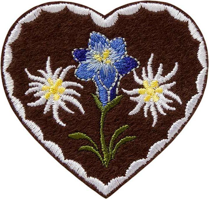 Actual product image Mono Quick Appliqués - Traditional costume motifs - iron-on Traditional costume motif heart 1 pc (1 x)