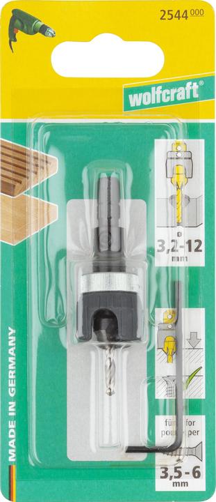 Produktbild wolfcraft Vorbohrer mit Senker und Tiefenstopp, Ø 4–5 mm (3.2 mm, 12 mm)