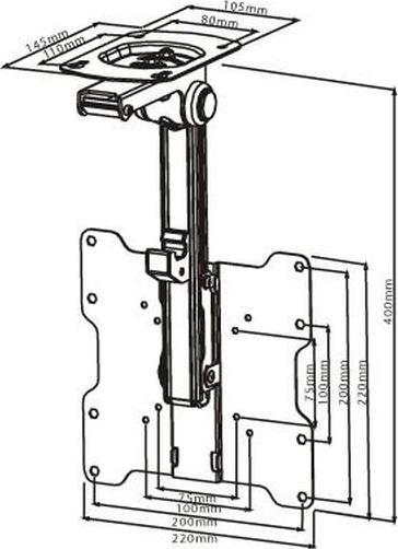 Image du produit Xantron Support TV pour plafond (Plafond, 37", 20 kg)