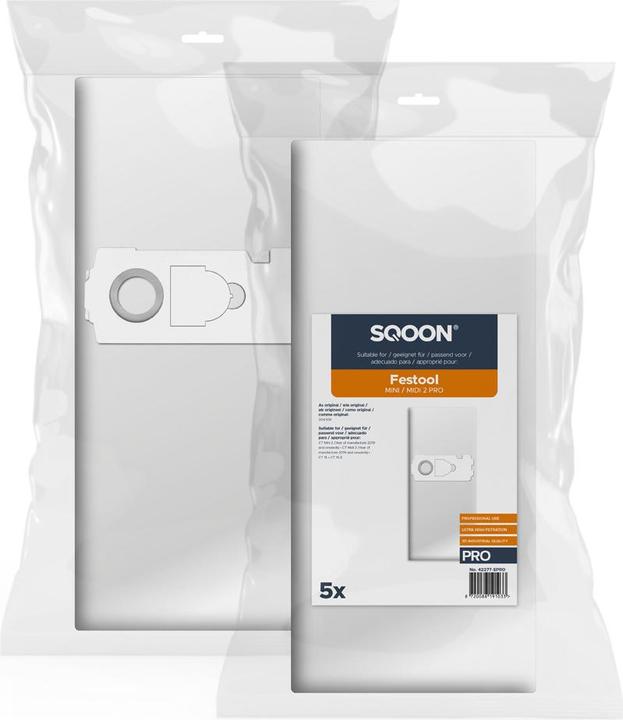 Actual product image Sqoon 42277-5PRO Staubsaugerbeutel Festool MINI / MIDI 2 PRO 5 Stück (5 x)