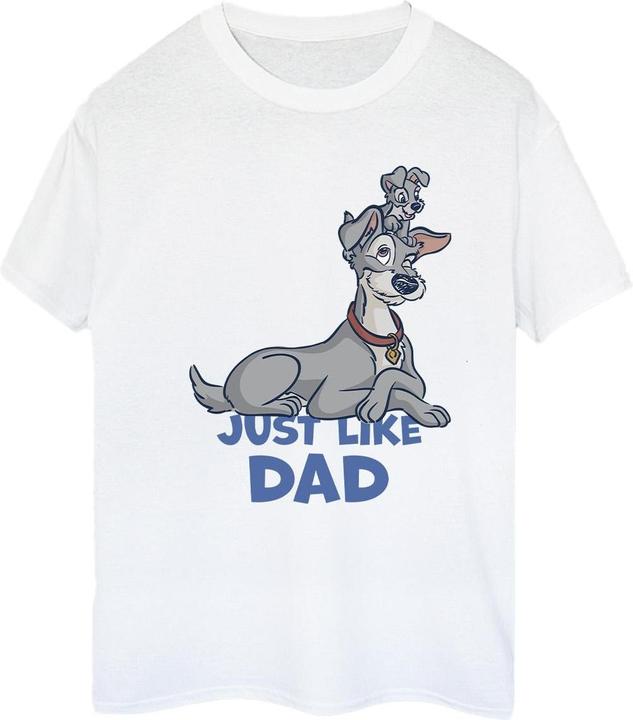 Actual product image Disney Womens/Ladies Lady And The Tramp Just Like Dad Cotton Boyfriend T-Shirt (M)