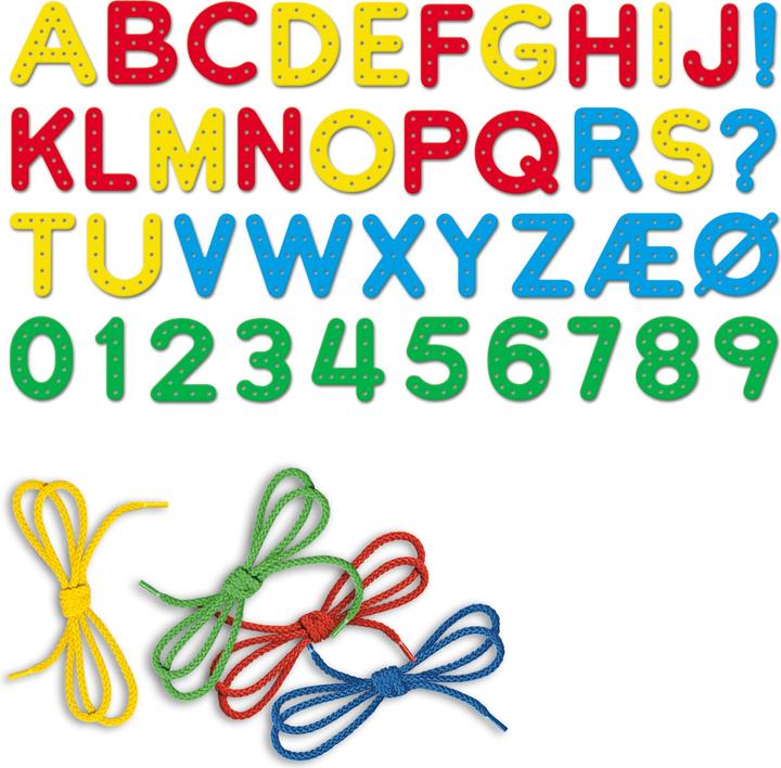 Actual product image Quercetti Play Montessori Lacing ABC + 123 (Italian)