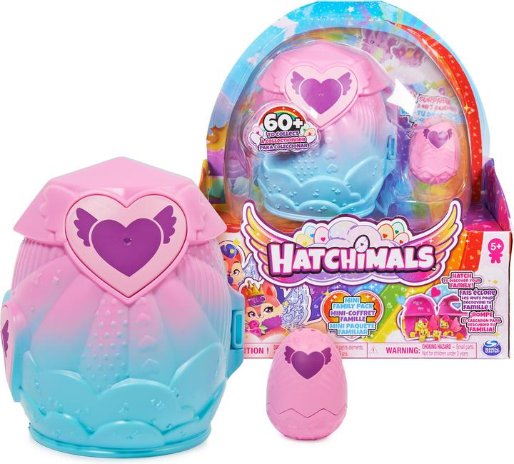 Produktbild Hatchimals Mini-Family Pack, Spielset mit 3 CollEGGtibles-Figuren und bis zu 3 Überraschungs-Babies