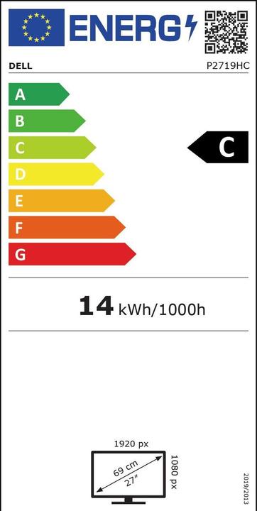 Energy Label Dell P2719HC (1920 x 1080 pixels, 27")