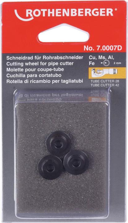 Rothenberger Roue de coupe de rechange Roue de coupe Ø 3 - 42 mm Profondeur de coupe 2,5 mm (Roue de coupe)