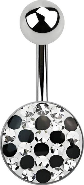 Star Piercing Banane silber gepunktet schwarz (ohne Messing, Chirurgenstahl 316L)