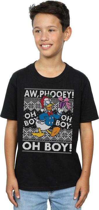 Actual product image Disney Boys Donald Duck Christmas Fair Isle T-Shirt (152, 158)