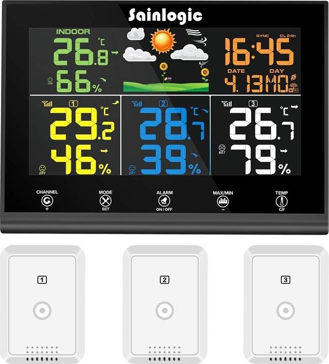 Produktbild Sainlogic Funk Wetterstation mit 3 Aussensensoren