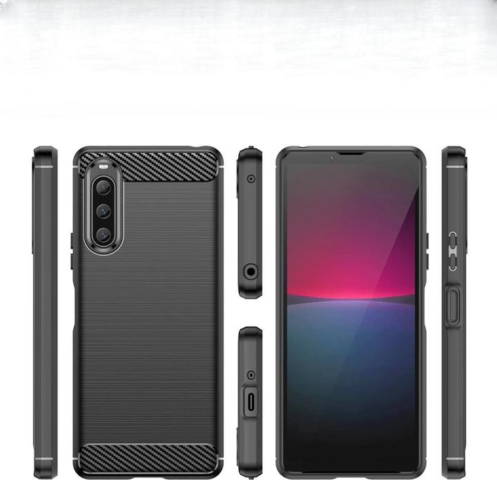 Actual product image Cover-Discount Sony Xperia 10 V - Metal Carbon Look Cover black (Sony Xperia 10 V)