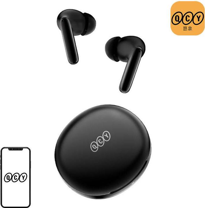 Actual product image QCY T13 ANC 2 TWS in-ear wireless headphones - black (ANC, 7 h, Wireless)
