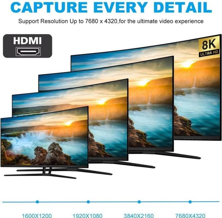 Produktbild PowerGuard HDMI auf HDMI 2.1 8K 90-Grad Winkel Down Adapter (HDMI)