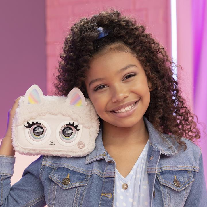 Produktbild Spin Master Purse Pets Flauschi Lama Tasche - mit mehr als 30 interaktiven Geräuschen und Reaktionen (20 cm)