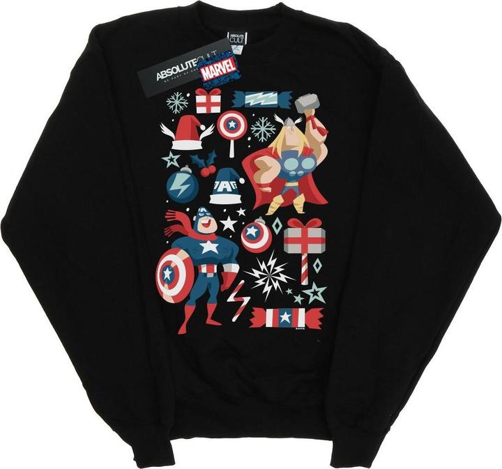 Thor And Captain America Christmas Day Sweatshirt Jungen