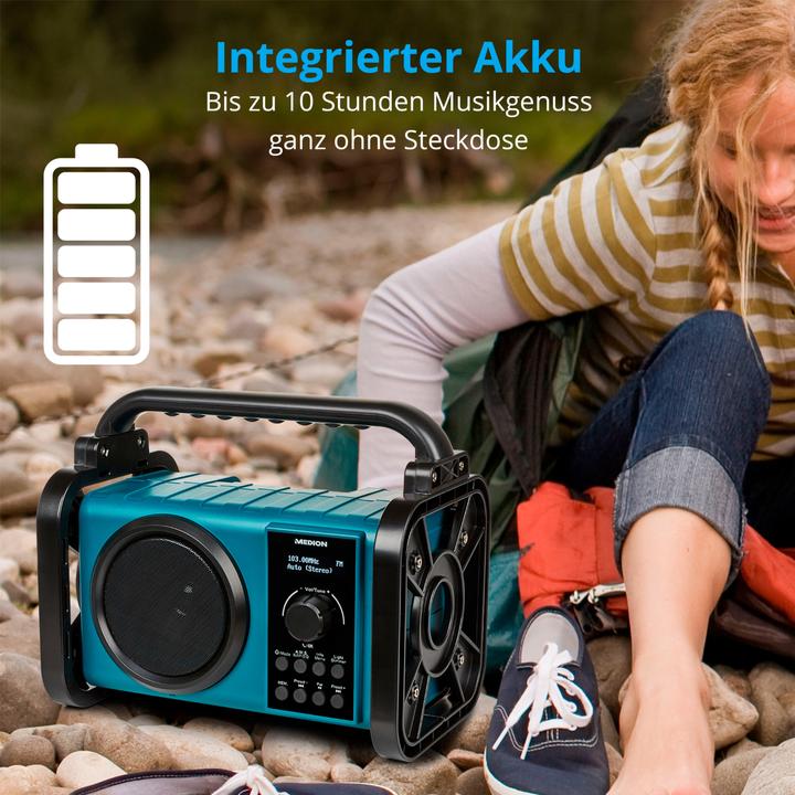Productafbeelding Medion MD 43877 DAB+/BT klusradio zwart / blauw (DAB+, MW, AM, FM, PLL, Bluetooth)