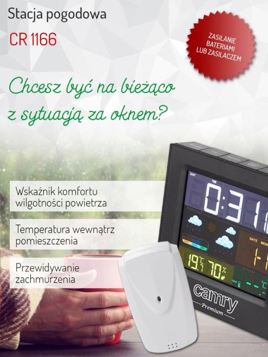 Actual product image Camry CR 1166 Digital Weather Station AC/Battery