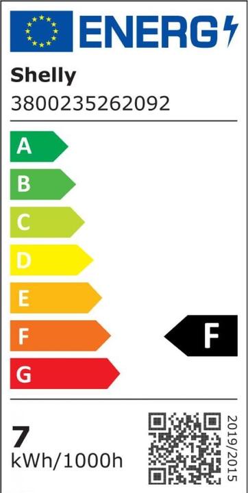 Energie-Label Shelly Vintage A60 (E27, 7 W, 800 lm, 1 x, F)
