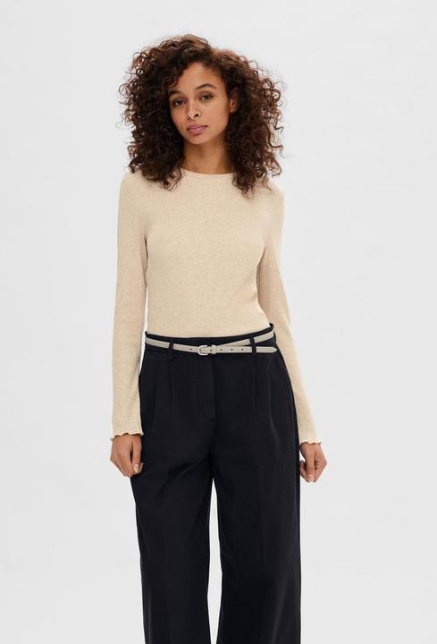 Image du produit Selected Femme Haut côtelé à manches longues (XL)