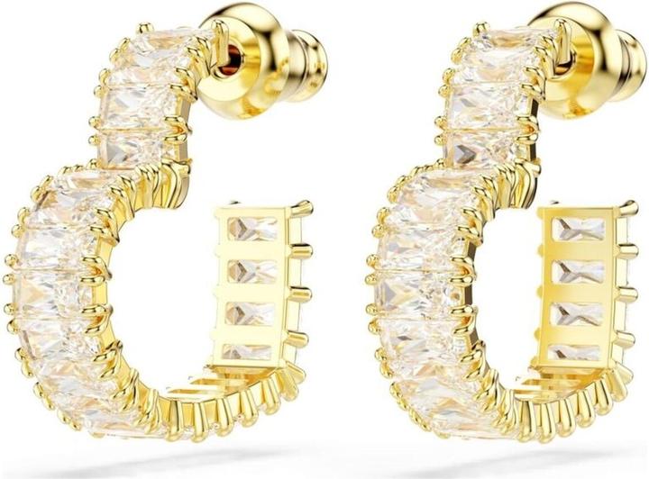 Actual product image Swarovski Matrix hoop earrings baguette cut heart small white gold (Swarovski Metal)