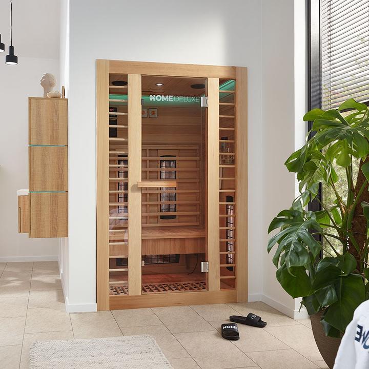 Actual product image Home Deluxe Infrared cabin IKENNA DELUXE PLUS M DUO full spectrum and magnesium heater - 120x105cm for 2 persons