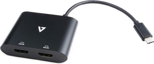 Actual product image V7 USB C AdapterUSB to 2X HDMI (USB-C, 2 Ports)