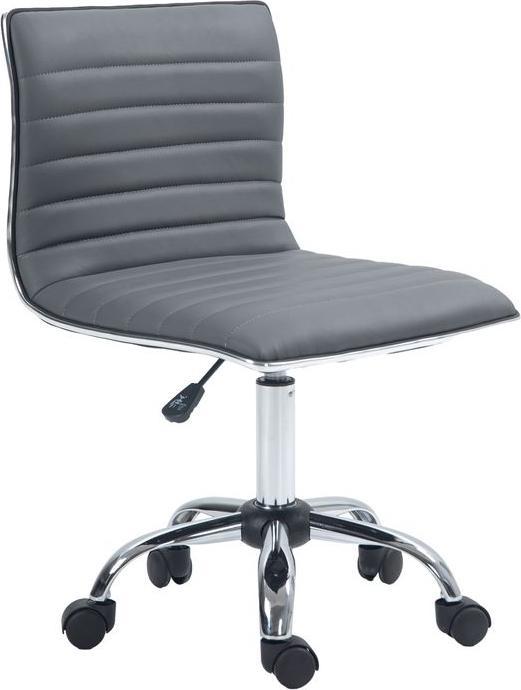 Actual product image Swisshandel24 Bürostuhl ohne Armlehnen, höhenverstellbar Drehstuhl mit Rollen, Dunkelgrau