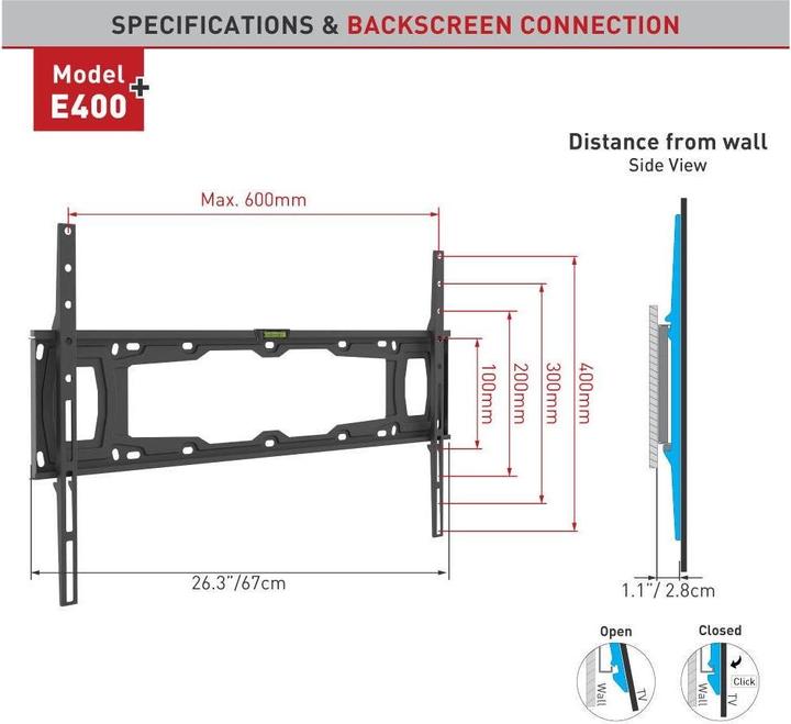 Immagine prodotto Barkan WH E400+ (Muro, 90", 60 kg)
