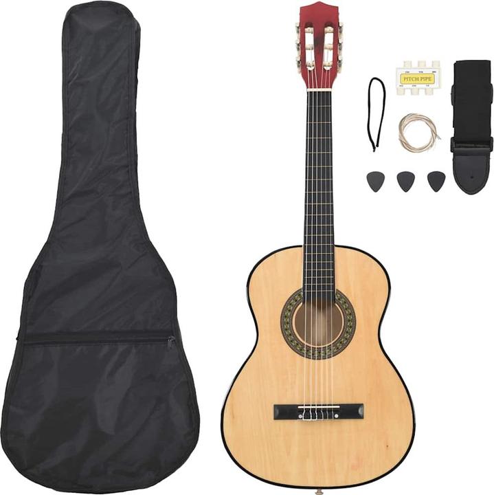 VidaXL Gitarrenset (Set de guitares classiques, Nylon, Bois de tilleul, Plastique dur)