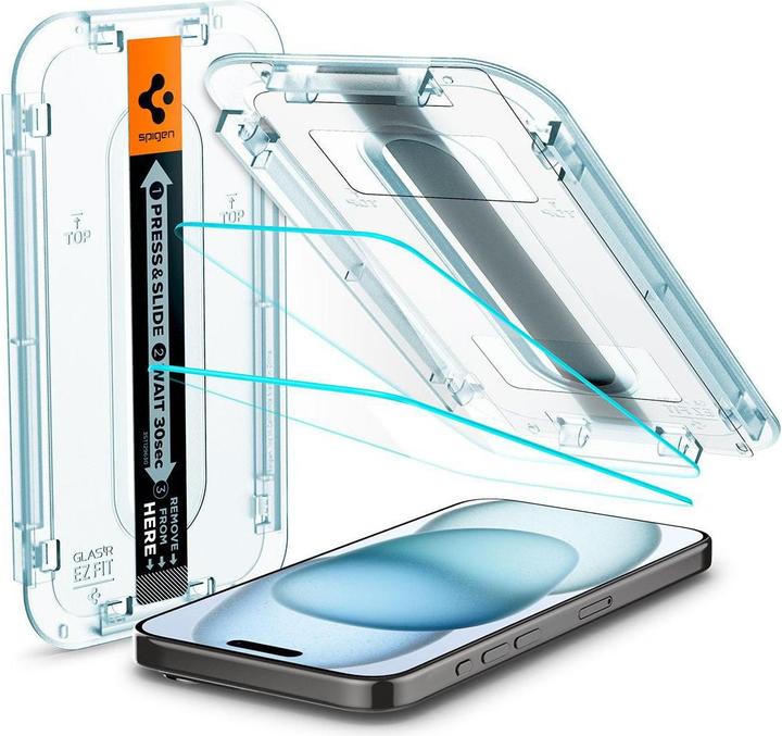 Spigen Glas.TR EZ Fit (2 Stück, Apple iPhone 15)