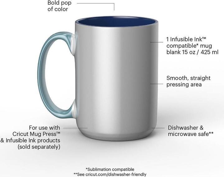 Actual product image Cricut Infusible Ink Ocean Cup 425 ml, White/Blue (425 ml, 1 x)