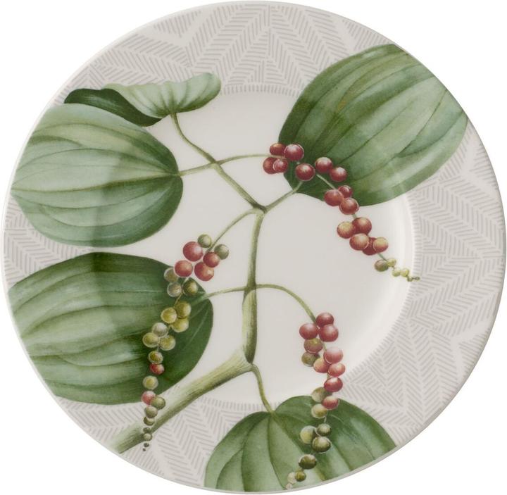 Produktbild Villeroy & Boch Malindi Brotteller, Geschirr aus edlem Premium Bone Porcelain in grün und rot, 16 cm (1 x, 16 cm)