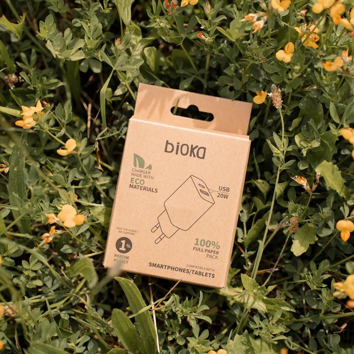 Produktbild Bioka Doppel Adapter 20W biologisch abbaubar Eco-friendly USB-C Power Delivery (20 W)