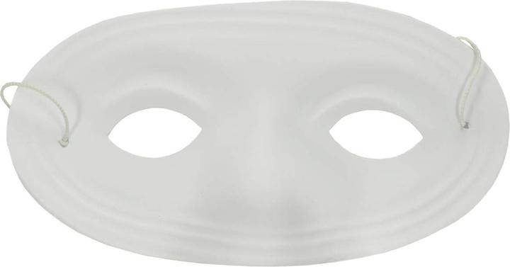 Produktbild trendmarkt24 Kinder Halbmasken 12 Stück aus Kunststoff 16x9 cm weisse Gesichtsmaske mit Gummizug Faschingsmaske