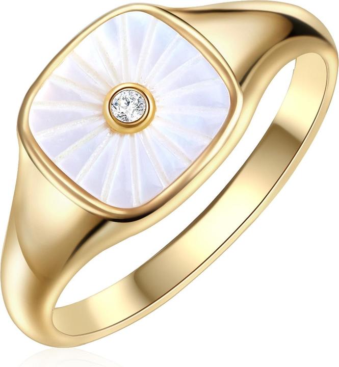 Produktbild Glanzstücke München Damen Sterling Silber Zirkonia Perlmutt gelbgold - 29033 (54, 925 Silber)
