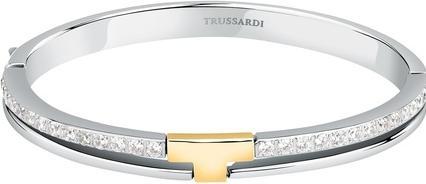 Trussardi Elegant solid bicolor bracelet with zirconia T-Logo TJAXC20