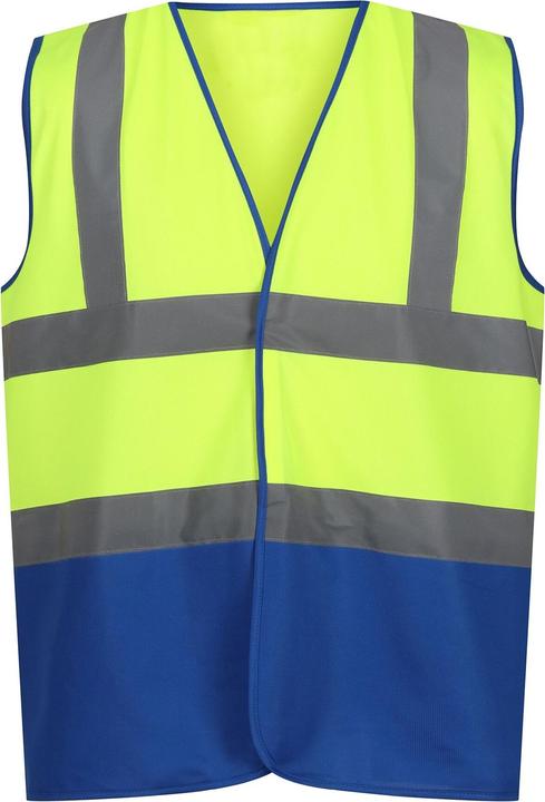 Fluorescent yellow, Royal blue