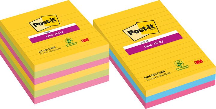 Actual product image Post-it Super Sticky Carnival (101 x 152 mm)